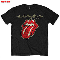 Rolling Stones t-shirt, Plastered Tongue Black, kids