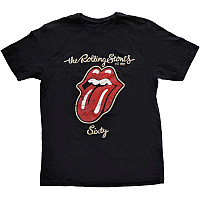 Rolling Stones t-shirt, Sixty Plastered Tongue Suede Applique Black, men´s