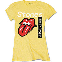 Rolling Stones t-shirt, No Filter Text Yellow, ladies