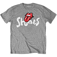 Rolling Stones t-shirt, No Filter Text Brush Strokes Grey, men´s