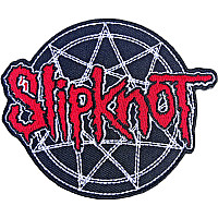 Slipknot patch 84 mm, Red Logo Over Nonogram