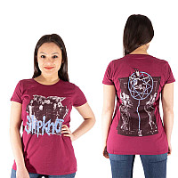 Slipknot t-shirt, Goat Logo Demon Girly BP Maroon Red, ladies