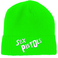 Sex Pistols winter beanie cap, Logo Fluorescent Green