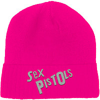 Sex Pistols winter beanie cap, Logo Fluorescent Pink
