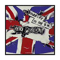 Sex Pistols tkaná patch PES 100x100 mm, Anarchy in the UK