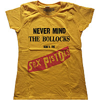 Sex Pistols t-shirt, Never Mind the Bollocpcs Original Album Yellow, ladies
