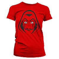 La Casa De Papel t-shirt, Salvador Dali Mask Girly Red, ladies