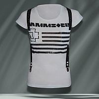 Rammstein t-shirt s kšandami, Suspender White, ladies