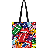 Rolling Stones bavlněná sopping bag 42x37x10 cm, Tongues Multicolor