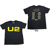 U2 t-shirt, Yellow Logo 2018 BP Black, men´s