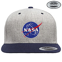 NASA snapback, NASA Insignia Premium Snapback Heather Grey Navy Onesize, unisex