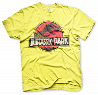 Jurský Park t-shirt, Distressed Logo Yellow, men´s