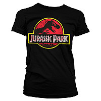 Jurský Park t-shirt, Distressed Logo Girly Black, ladies