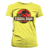 Jurský Park t-shirt, Distressed Logo Girly Yellow, ladies