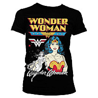 Wonder Woman t-shirt, Posing Wonder Woman Girly Black, ladies