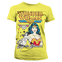 Wonder Woman t-shirt, Posing Wonder Woman Girly Yellow, ladies