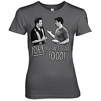 Friends t-shirt, Joey Doesn´t Share Food Girly Dark Grey, ladies