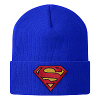 Superman winter beanie cap, Organic Cotton Onesize Blue