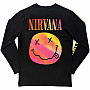 Nirvana t-shirt long rukáv, Gradient Happy Face BP Black, men´s